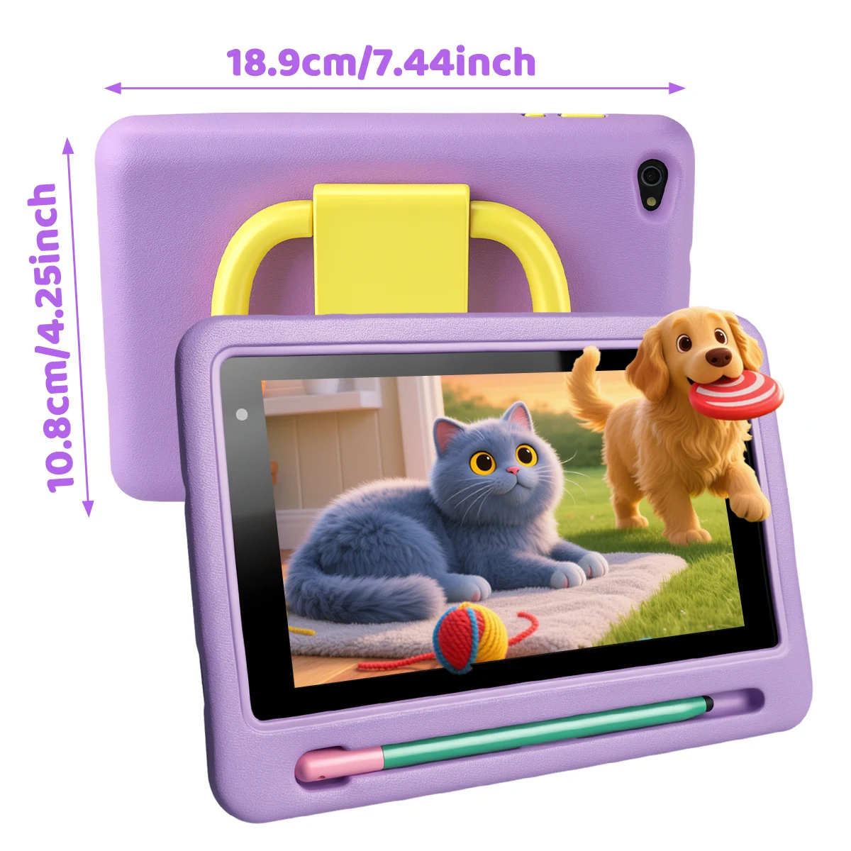 7" Kids Tablet PC Android16 24(3+21)GB Expanded RAM 128GB Storage Five‑Core Processor Shock‑Proof Protective Case Stylus Pen - Image 8