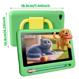 7" Kids Tablet PC Android16 24(3+21)GB Expanded RAM 128GB Storage Five‑Core Processor Shock‑Proof Protective Case Stylus Pen - Thumbnail Image 7