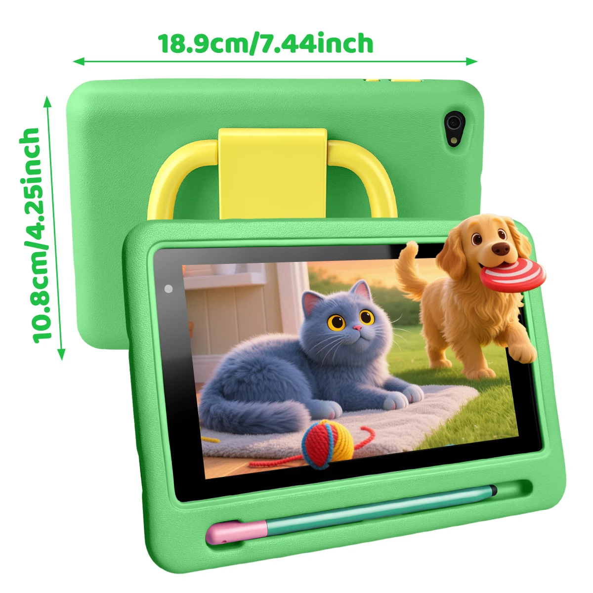 7" Kids Tablet PC Android16 24(3+21)GB Expanded RAM 128GB Storage Five‑Core Processor Shock‑Proof Protective Case Stylus Pen - Image 7