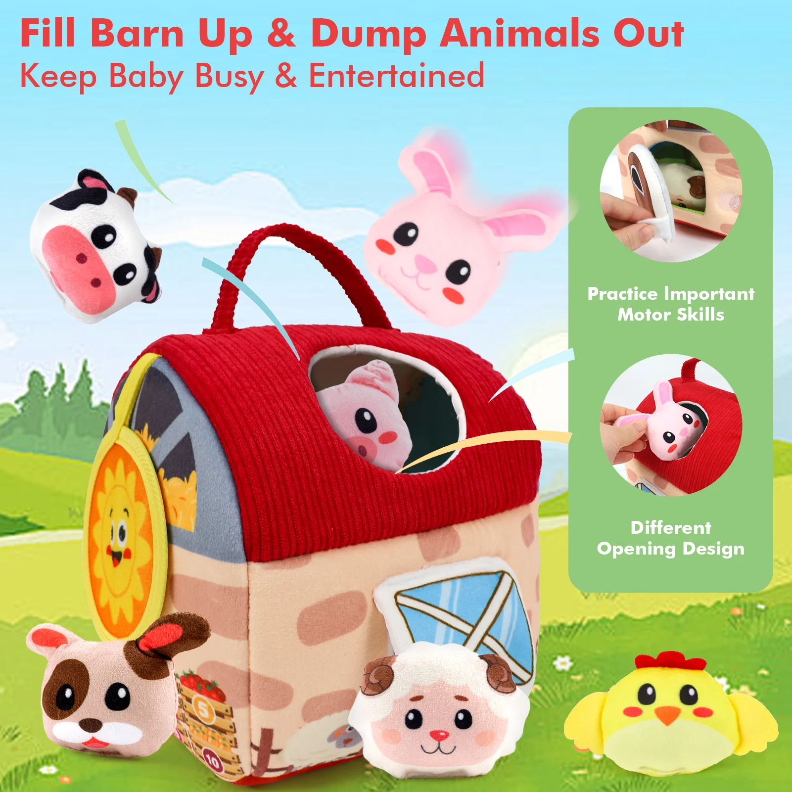 Soft Fabric Farm Barn Toy， - Image 2
