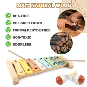 11 in 1 Toddler Musical Instruments,Wooden - Thumbnail Image 2