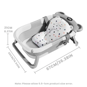 Newborn Collapsible Baby Bathtub Portable Travel Tub - Thumbnail Image 2