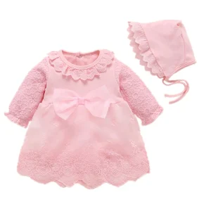 New Born Baby Girl Dress Clothes Christening Dress - Thumbnail Image 7