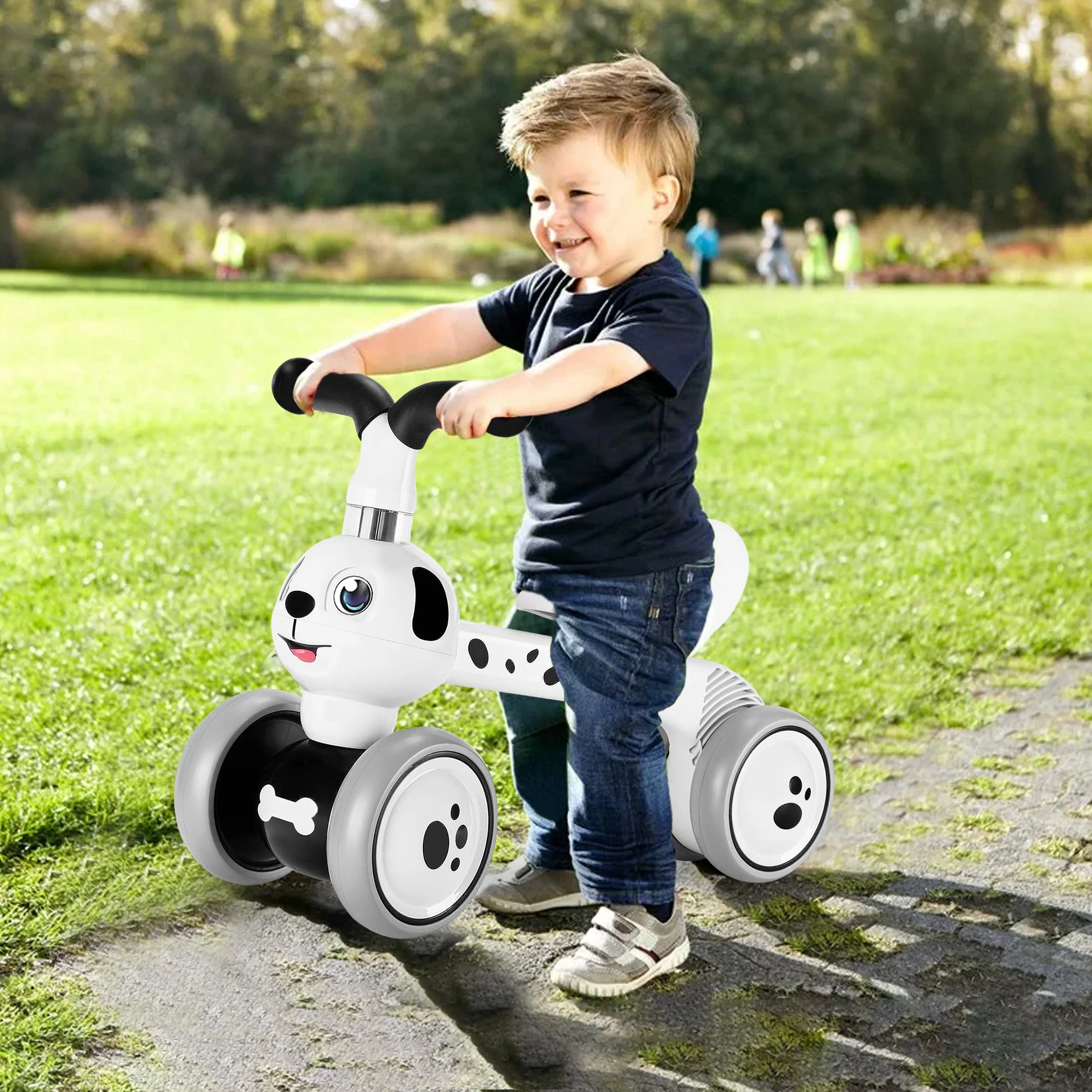 Baby Balance Bike 4‑Wheel Cute Dalmatian Dog Shape Toddler - Image 5