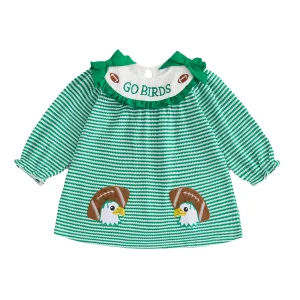 Neck Long Dress Long Dress Letter Toddler-Girl-Fall Girl Rugby Embroidery - Thumbnail Image 5