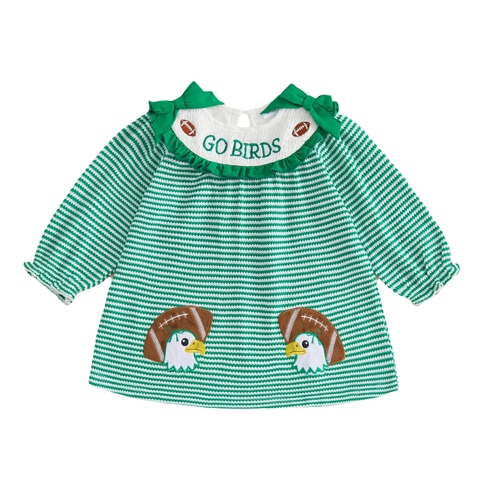 Neck Long Dress Long Dress Letter Toddler-Girl-Fall Girl Rugby Embroidery - Image 5
