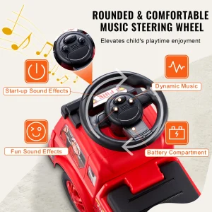 Ride On Push Car Kids Ride On Car with Music Steering Wheel - Thumbnail Image 3