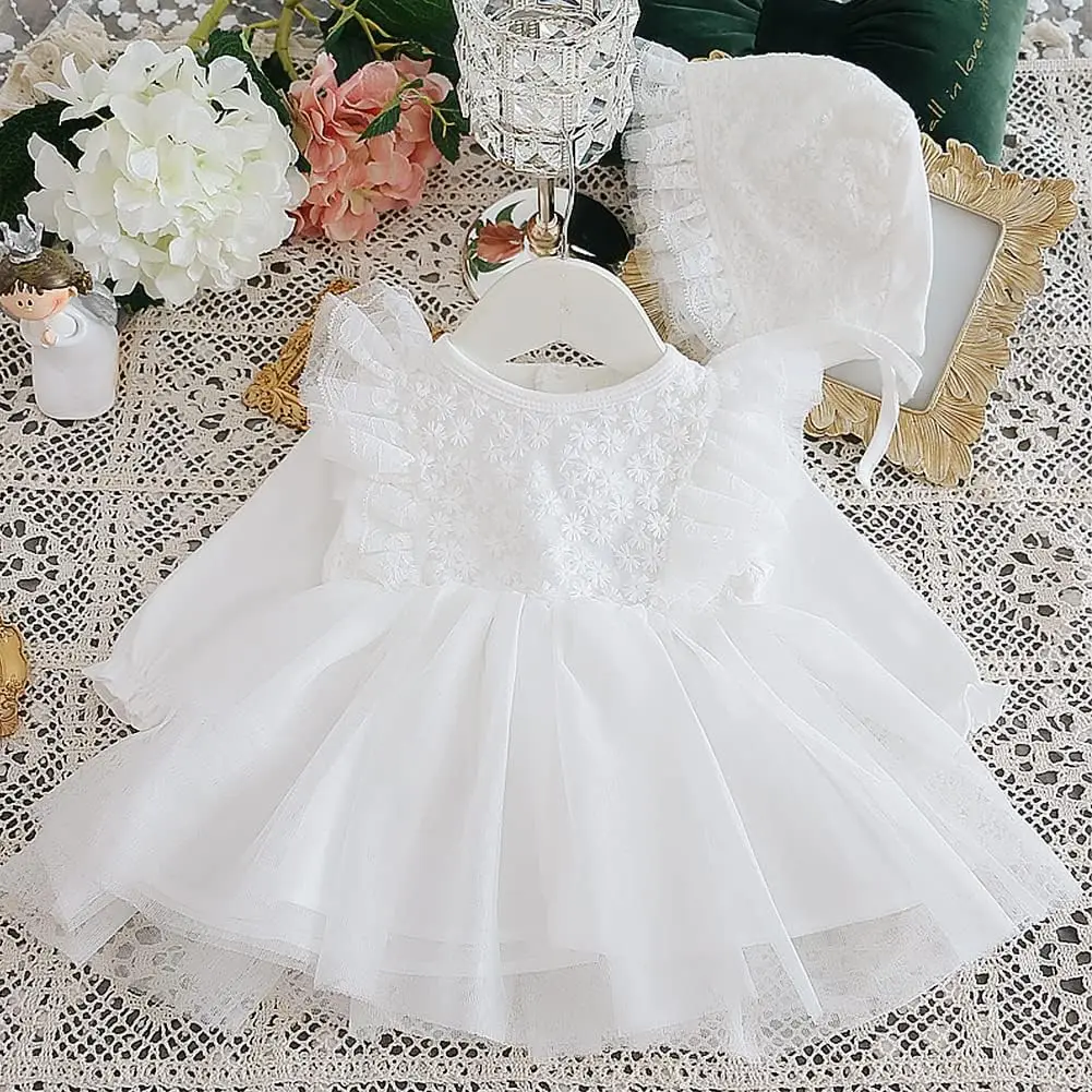 New Born Baby Girl Dress Clothes Christening Dress - Image 5