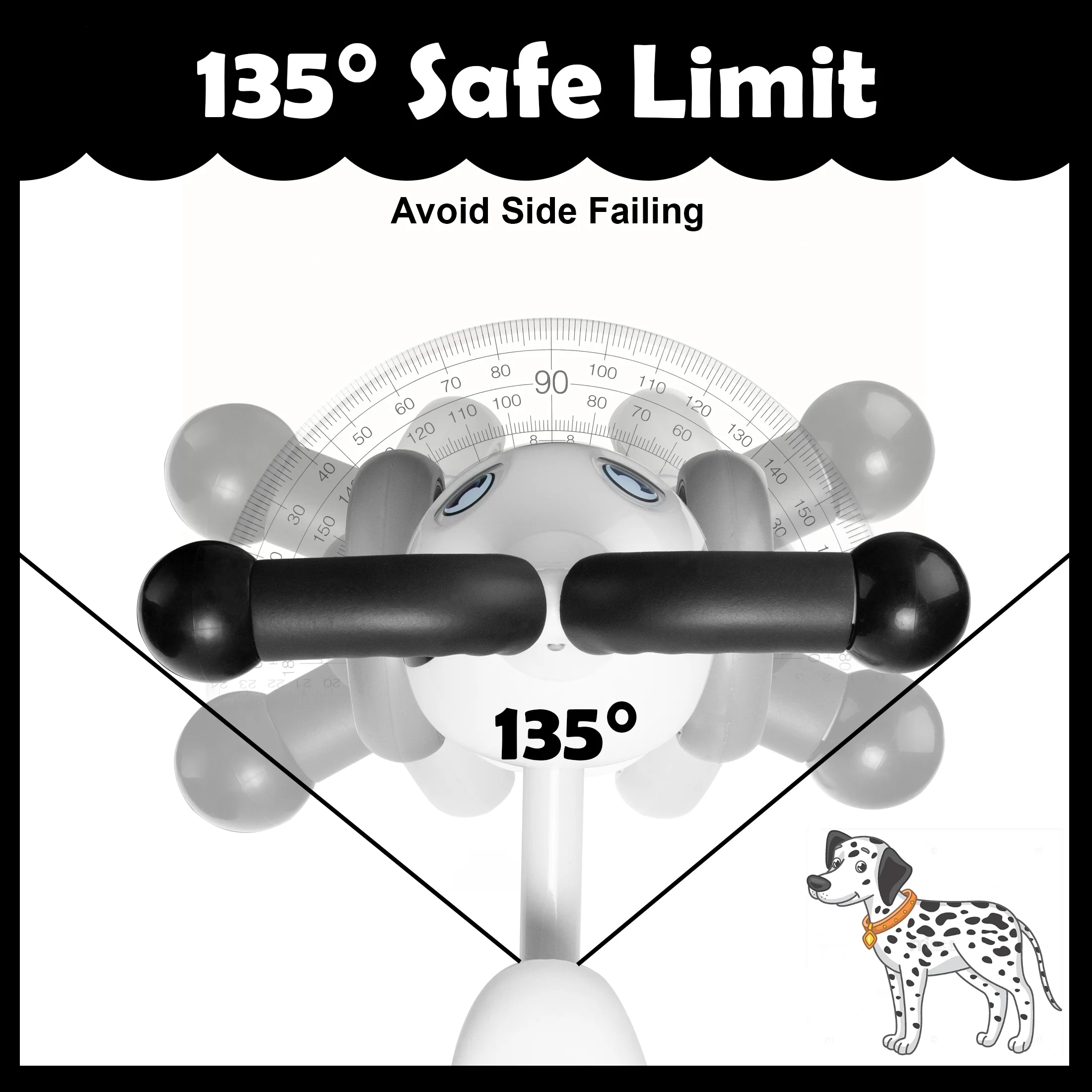 Baby Balance Bike 4‑Wheel Cute Dalmatian Dog Shape Toddler - Image 3