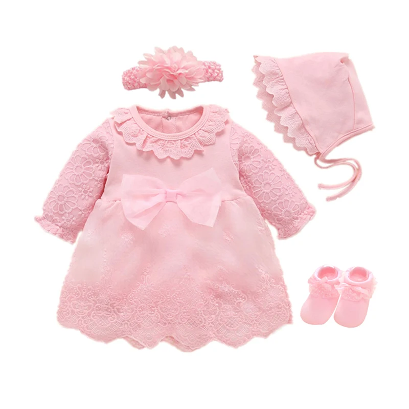 New Born Baby Girl Dress Clothes Christening Dress - Image 4