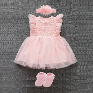 New Born Baby Girl Dress Clothes Christening Dress - Thumbnail Image 13