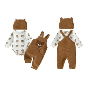 Bear Long Sleeve Romper Cartoon Bear Long Overalls- - Thumbnail Image 4