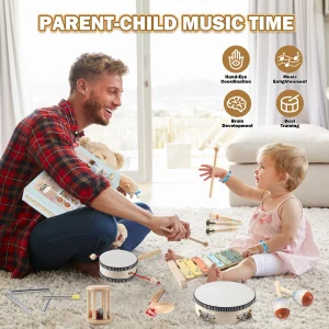 11 in 1 Toddler Musical Instruments,Wooden - Thumbnail Image 3