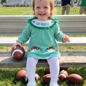 Neck Long Dress Long Dress Letter Toddler-Girl-Fall Girl Rugby Embroidery