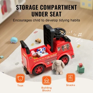 Ride On Push Car Kids Ride On Car with Music Steering Wheel - Thumbnail Image 4