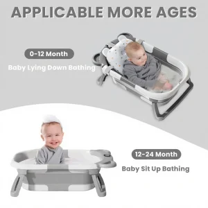 Newborn Collapsible Baby Bathtub Portable Travel Tub - Thumbnail Image 4
