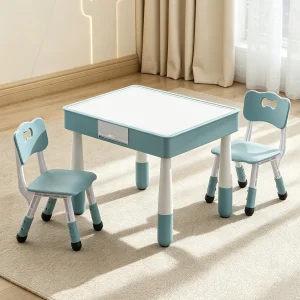 Kids 4 in 1 Table And 2 Chairs Set with Storage - Thumbnail Image 2