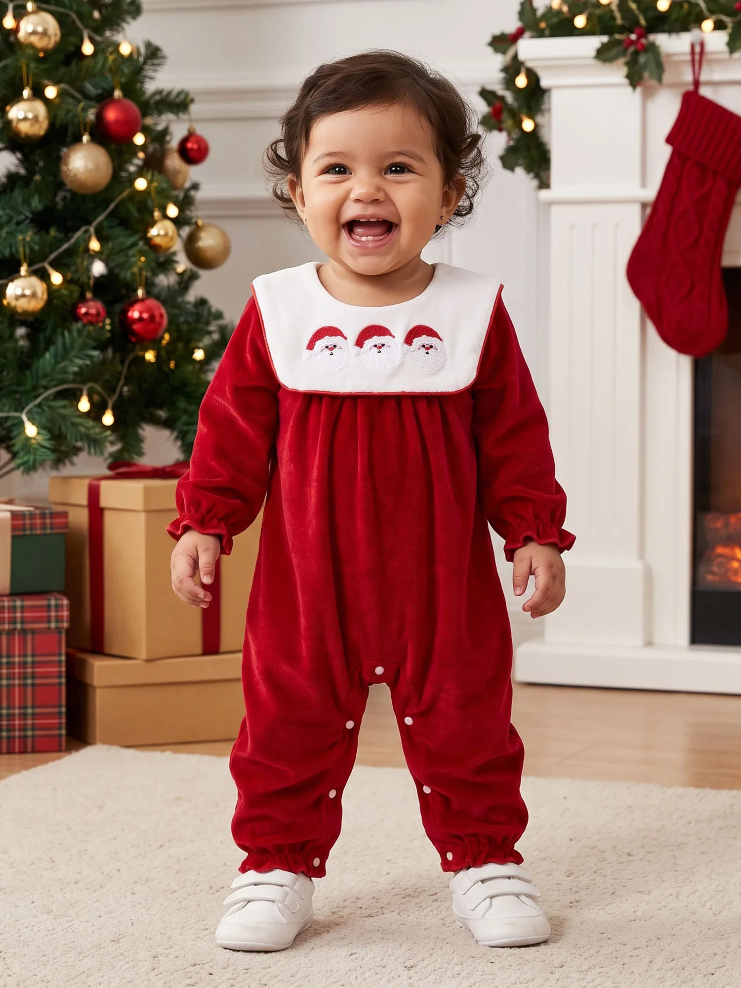Christmas Romper Tree Santa Embroidery - Image 3