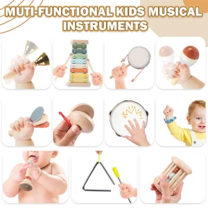 11 in 1 Toddler Musical Instruments,Wooden - Thumbnail Image 5