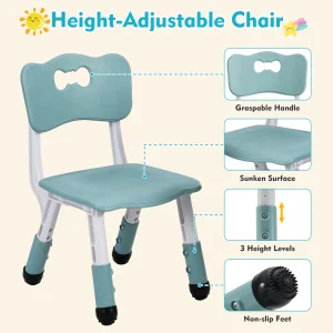 Kids 4 in 1 Table And 2 Chairs Set with Storage - Thumbnail Image 6