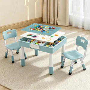 Kids 4 in 1 Table And 2 Chairs Set with Storage