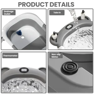 Newborn Collapsible Baby Bathtub Portable Travel Tub - Thumbnail Image 6