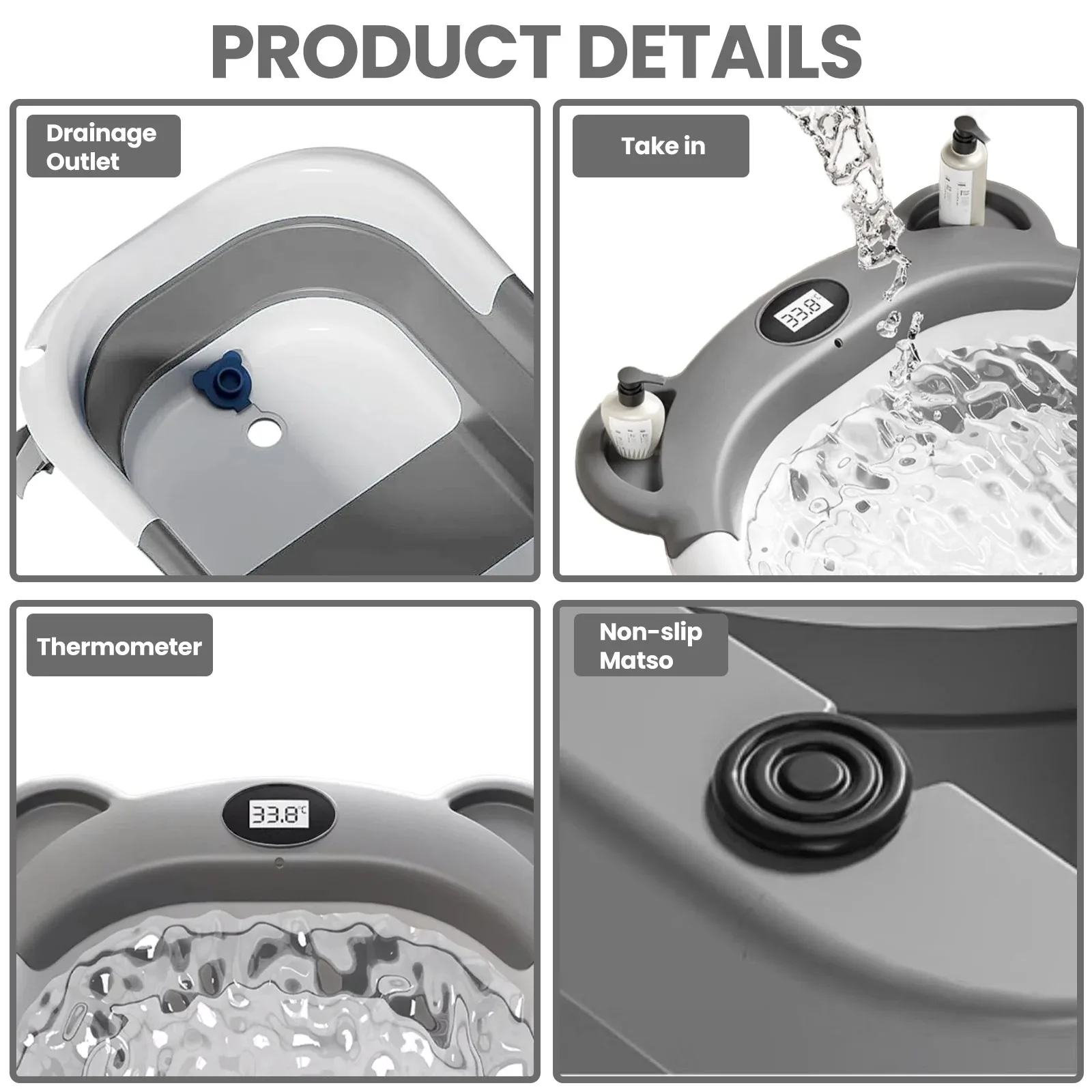 Newborn Collapsible Baby Bathtub Portable Travel Tub - Image 6
