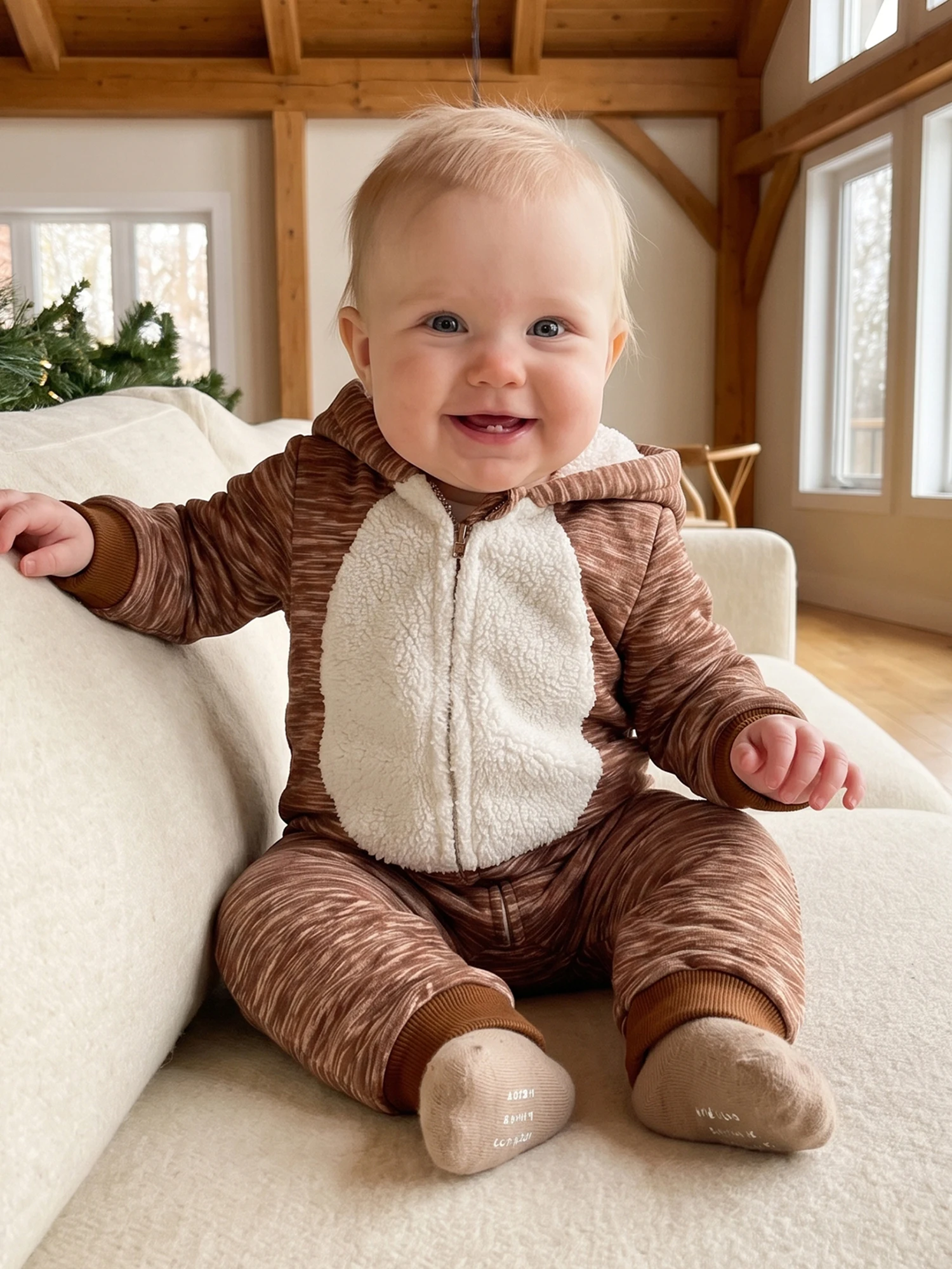 Sleeve-Hood Halloween Deer Long Sleeve Hood Hood Baby Halloween - Image 1