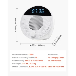 SucceBuy Sound Machine 18 Soothing Sleep Sound and 7-Color Night - Thumbnail Image 6