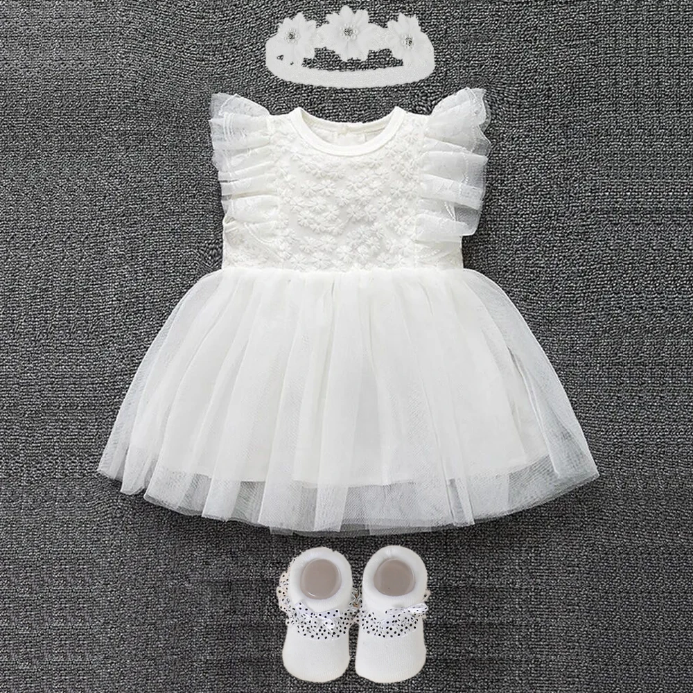 New Born Baby Girl Dress Clothes Christening Dress - Image 2