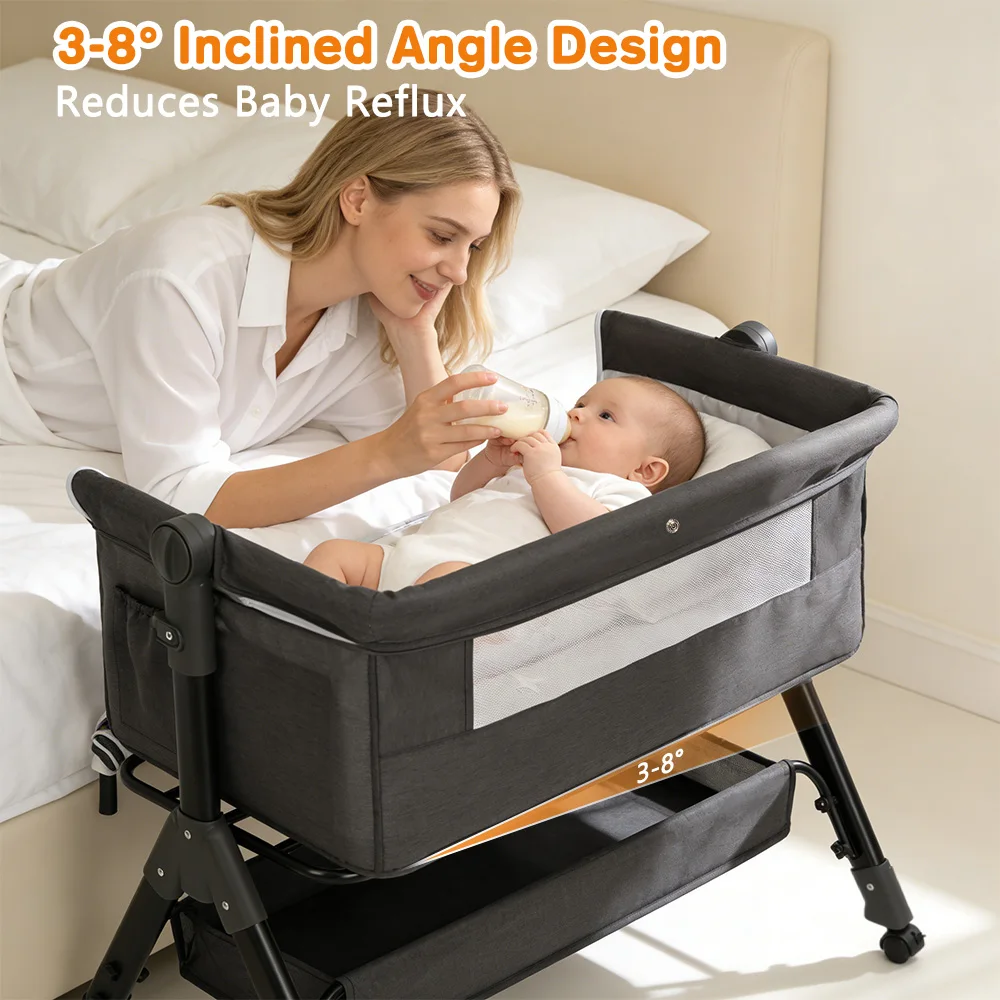 3 in 1 Baby Bassinet Bedside Sleeper, Easy to Assemble & Foldable Portable Baby Cradle for Newborns - Image 3