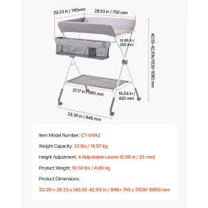 Baby Changing Table Foldable Diaper Change Station - Thumbnail Image 7