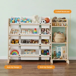 Solid Wood Kids Toy Storage Organizer Cabinet – - Thumbnail Image 4