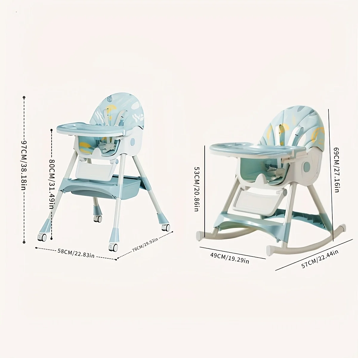Foldable Kids Multi-functional Dining Chair Adjustable Baby Feeding Chair - Image 2