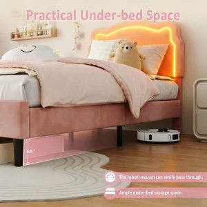 Upholstered Twin Platform Bed Frame - Thumbnail Image 2