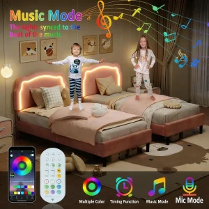 Upholstered Twin Platform Bed Frame - Thumbnail Image 5