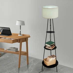 Floor Lamp with 3-Tier Storage Shelves 3-color Dimmable Lamp LED Baby room - Thumbnail Image 3