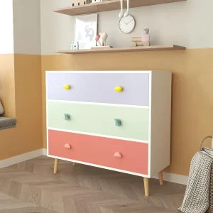 Nursery 3-drawer dresser with cartoon pulls - Thumbnail Image 2