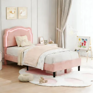 Upholstered Twin Platform Bed Frame - Thumbnail Image 3