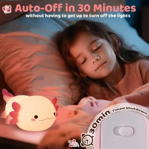 Silicone LED Axolotl  Night Light animal lamp Touch Sensor - Thumbnail Image 6