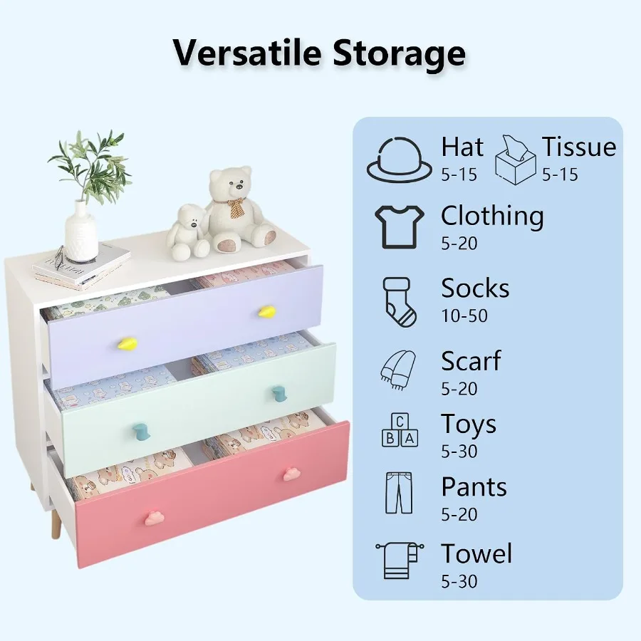 Nursery 3-drawer dresser with cartoon pulls - Image 5