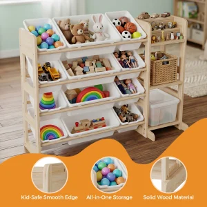 Solid Wood Kids Toy Storage Organizer Cabinet – - Thumbnail Image 3