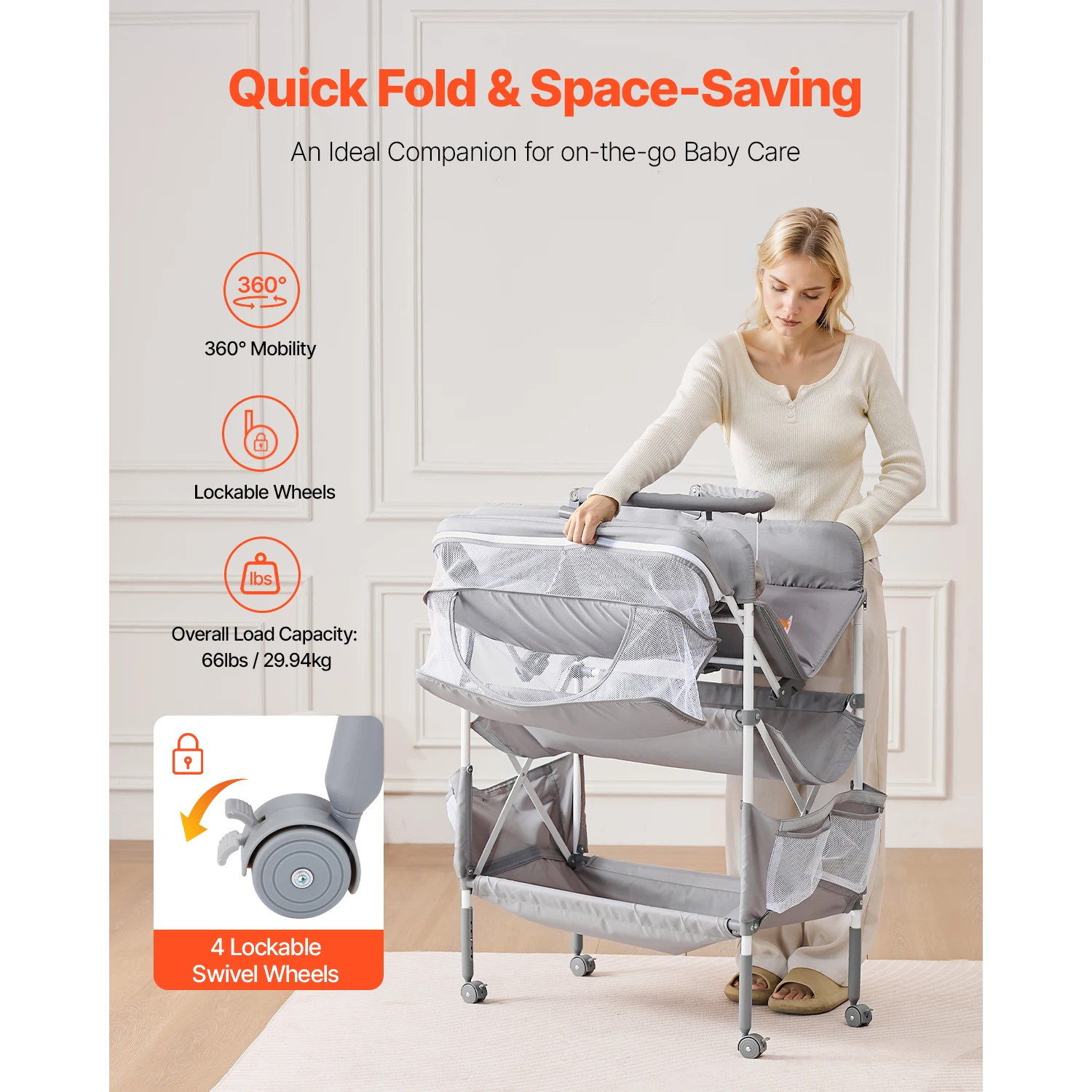 Baby Changing Table Foldable Diaper Change Station - Image 3