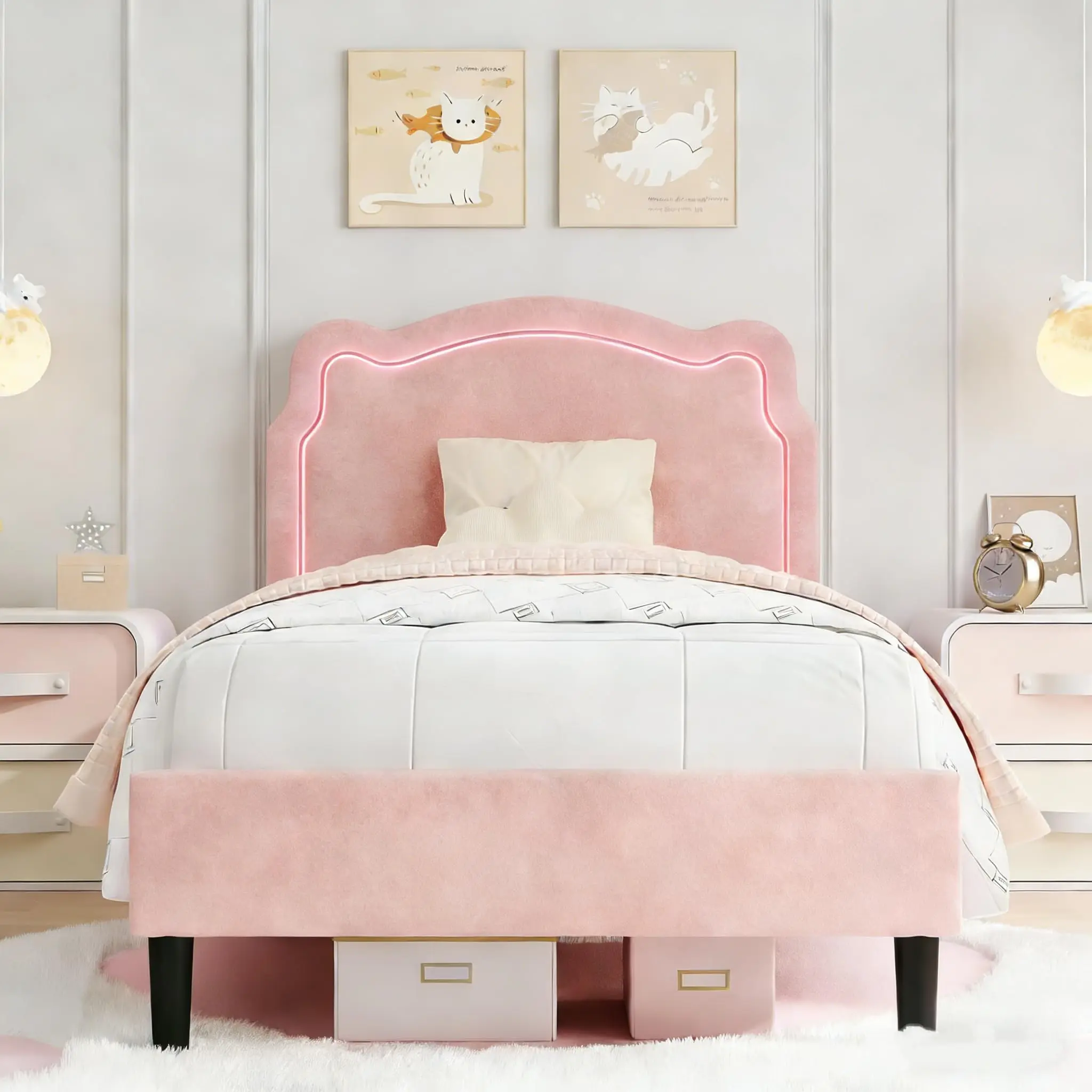Upholstered Twin Platform Bed Frame - Image 4