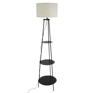Floor Lamp with 3-Tier Storage Shelves 3-color Dimmable Lamp LED Baby room