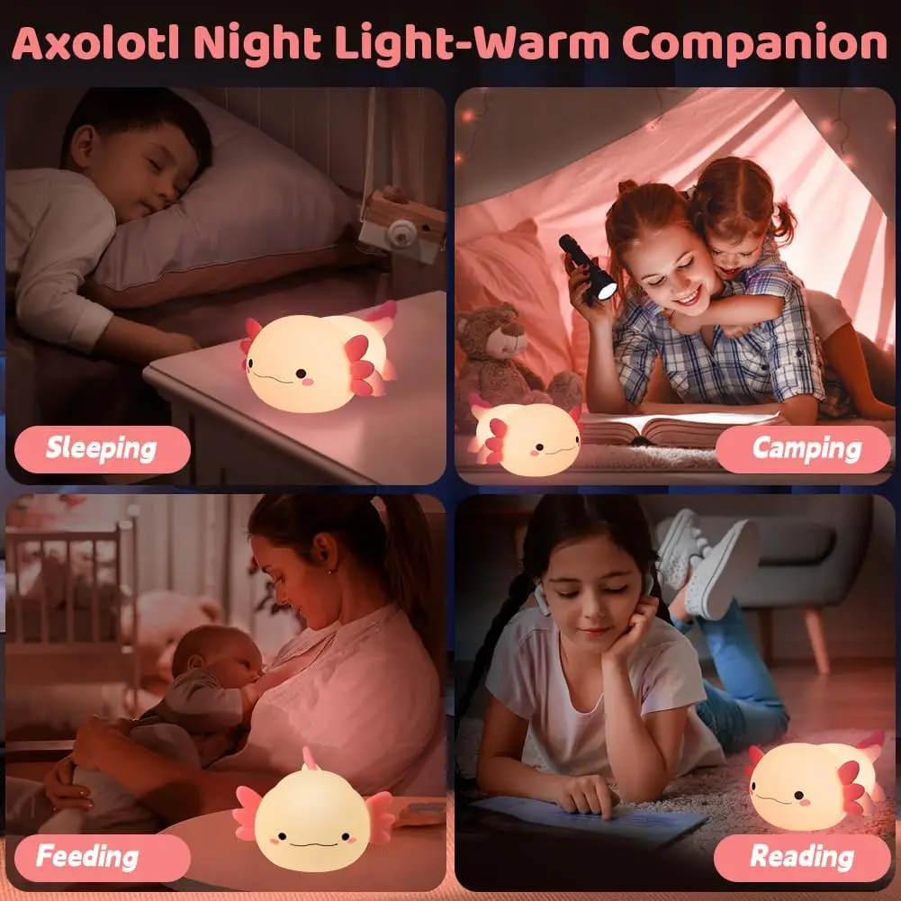 Silicone LED Axolotl  Night Light animal lamp Touch Sensor - Image 5