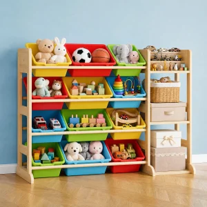 Solid Wood Kids Toy Storage Organizer Cabinet – - Thumbnail Image 7