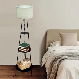 Floor Lamp with 3-Tier Storage Shelves 3-color Dimmable Lamp LED Baby room - Thumbnail Image 2