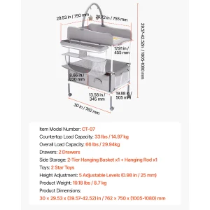Baby Changing Table Foldable Diaper Change Station - Thumbnail Image 6